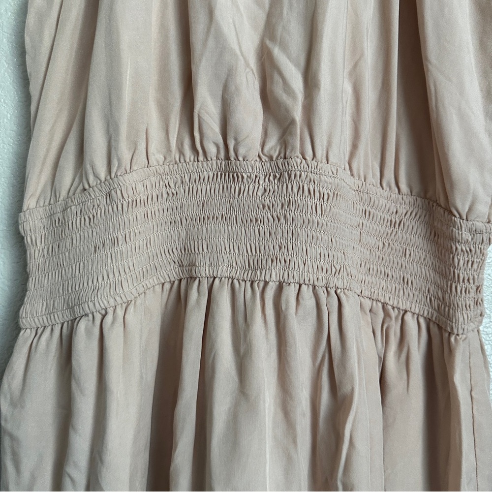 Amazon NWT‎ Taupe Halter Neck Smocked Sleeveless Dress Sz L - Picture 5 of 12